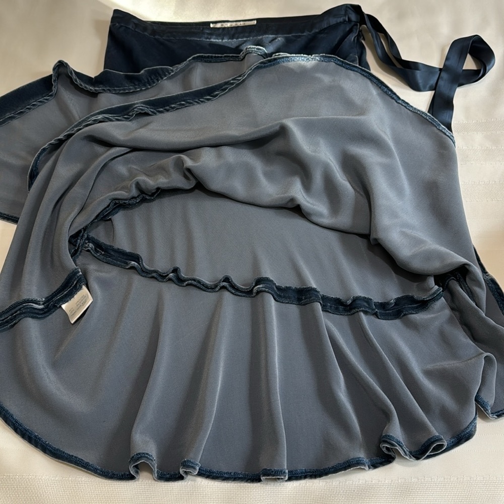 Vintage Nougat London Silk Blend Velvet Asym Ruffle Skirt Whimsigoth S - Picture 14 of 17